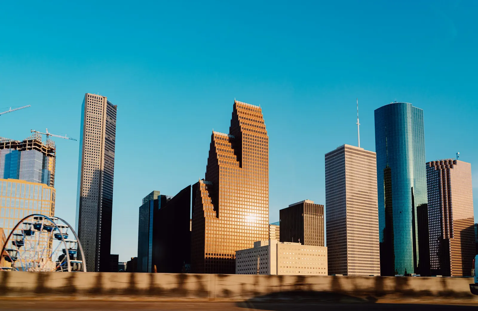 Houston high-rise office tower at street level